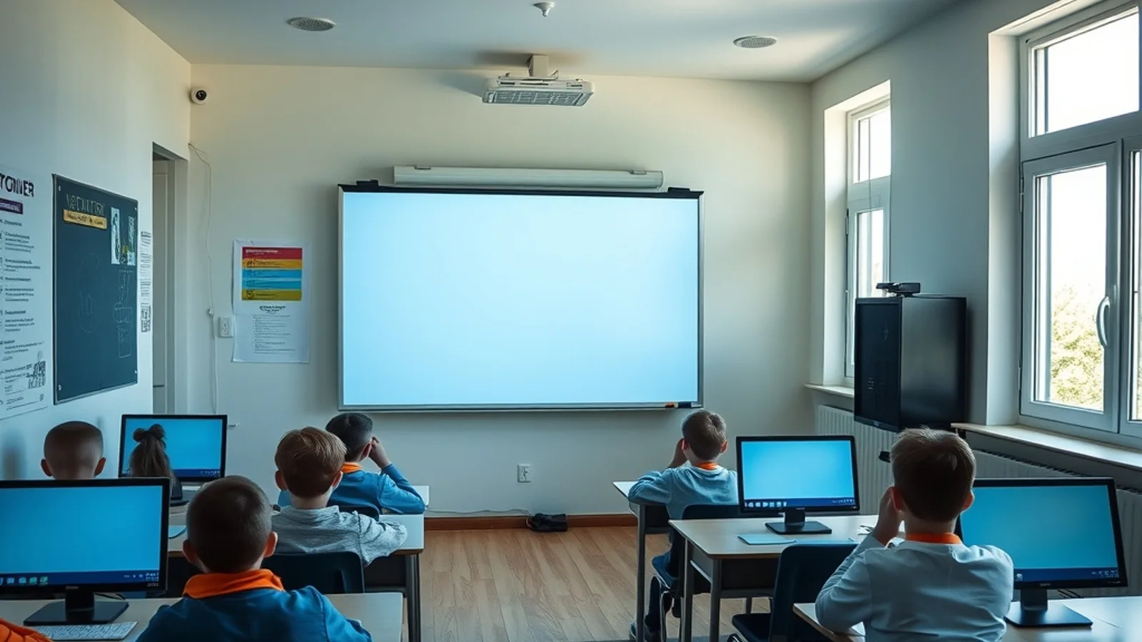 Učionica opremljena savremenom informatičkom opremom u osnovnoj školi