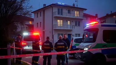 Vatrogasci i policija ispred zgrade staračkog doma nakon požara