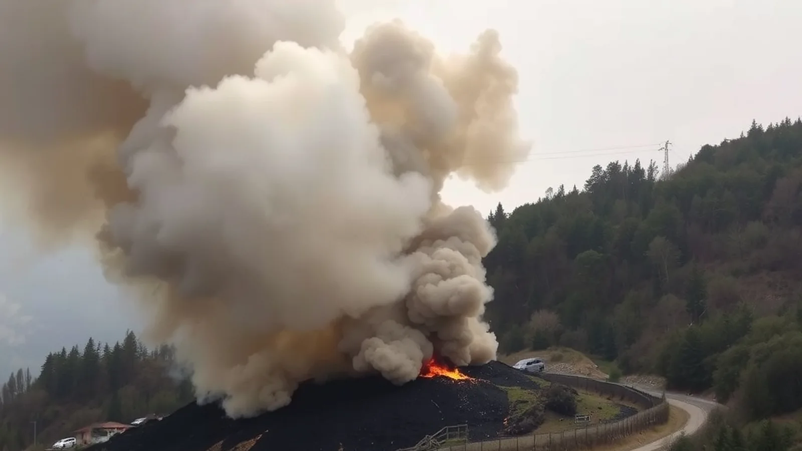 Gust dim se diže sa deponije Šišeta kod Goražda dok vatrogasci pokušavaju ugasiti požar